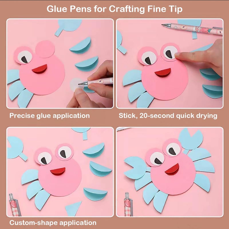 Arvakr 6-Pack Craft Glue Pens for Kids, Fine Tip Glue Pen for Precision Crafting/Scrapbooking/Card Making/School/Paper Crafts, Pink - Image 3